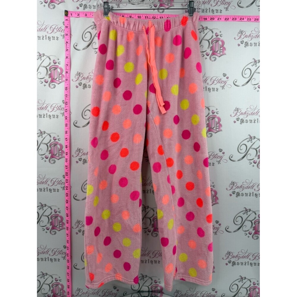 Justice Fleece Pajama Pants with Pink, orange and Neon Polka Dots Comfy lounge